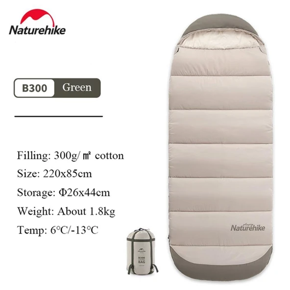Naturehike Feeder B180 Cotton Uyku Tulumu -8°C  Moss Green Right