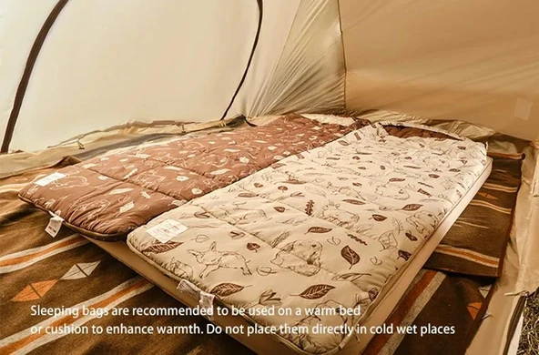 Naturehike Cute Mud Rabbit MT300 Zarf Trazı Pamuklu Uyku Tulumu -13°C  Laurel Right - 8