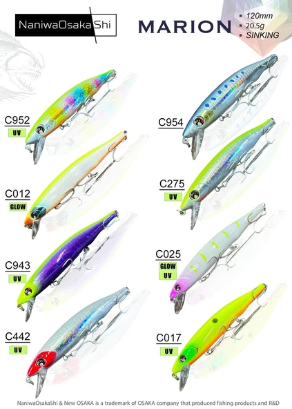 NaniwaOsakaShi Marion 120mm 20,5gr Sinking Maket Yem ürün görseli