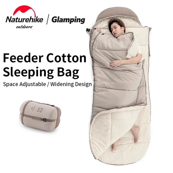 Naturehike Feeder B180 Cotton Uyku Tulumu -8°C  Moss Green Right - 7