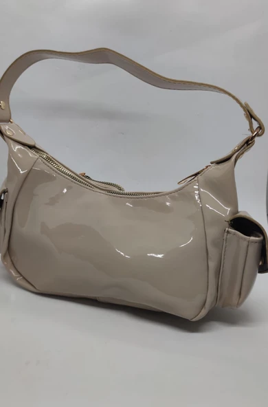 Küçük Boy Çok Cepli Rugan Kol Çantası - Resim 6