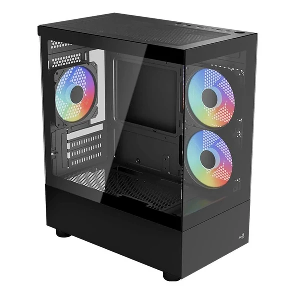 ONTECH - Aerocool Vıewport Mını Argb 3*12cm Fanlı Temperli Cam Yan Ön Panel Usb 3.0 Matx Kasa