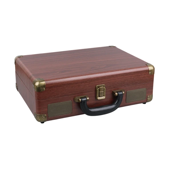 MAGICVOICE PU16 RETRO VİNTAGE ÇANTA PİKAP - RADYO - BLUETOOTH - USB MP3 ÇALAR 350X255X115MM - 3