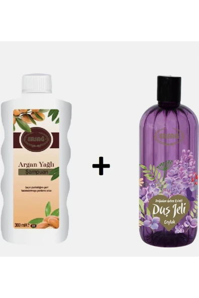 ERSAĞ ARGAN YAĞLI ŞAMPUAN 300 ML + LEYLAK DUŞ JELİ 500 ML