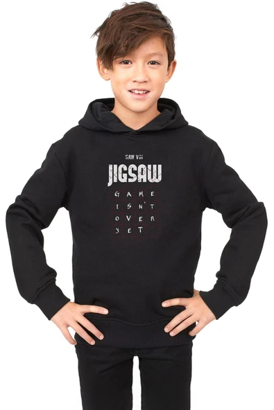 Jigsaw Game Isn_t Over Yet Siyah Çocuk 3ip Kapşonlu ürün görseli