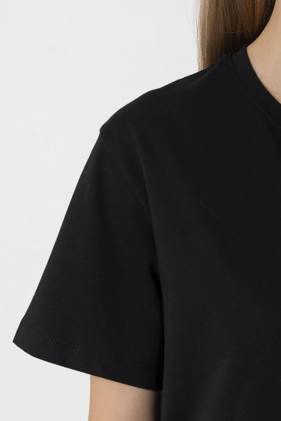 Jupiters Legacy Utopian Chest Siyah Kadın Oversize Tshirt - 6