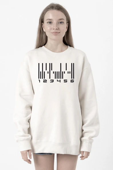 Dark Matter The Android Barcode Beyaz Kadın 2ip Sweatshirt ürün görseli