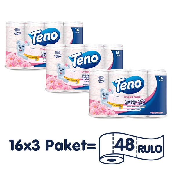 Teno Avantaj Paket Parfümlü Tuvalet Kağıdı 48 Rulo (16 Rulo x 3 Paket) - 2