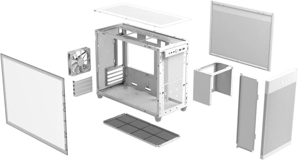 Asus Prime AP201 1 Fanlı Beyaz mATX Bilgisayar Kasası Outlet - 2