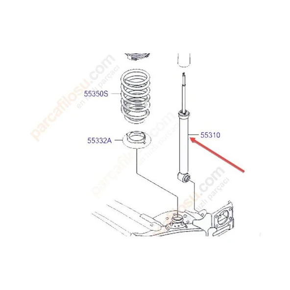 Hyundai İ20 Arka Amortisör (2015-2020) 55310C8100 15010068 1.2, 1.4, 1.0, 1.4 CRDI, 1.1 CRDİ - Resim 2