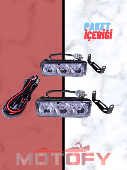 POWER LED 3LÜ GÜNDÜZ LEDİ - SİS FARI TAKIMI ULTRA PARLAK TESİSAT DAHİL SOKETLİ PREMİUM MODEL - Resim 2