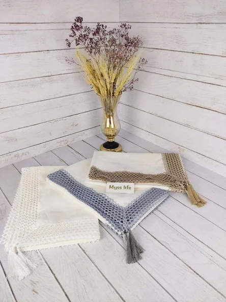 NİVEMESHOME FİLE BEYAZ 160*260 MASA ÖRTÜSÜ EVLÜKS - 2