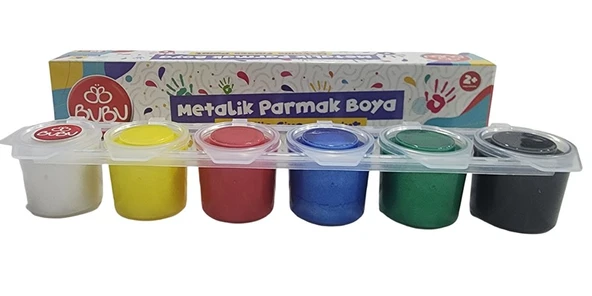 BU-BU PARMAK BOYA 6 RENK METALİK 6x20ML