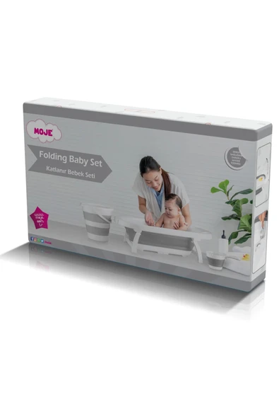 Moje Katlanır Küvet Seti Gri - Resim 2