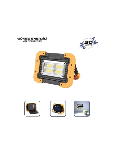 Güneş Enerjili Solar Projektör 3 Batery COB 30Wt - 5
