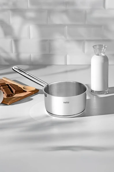 Nehir silver çelik 12 cm kapaksız sosluk tek kulplu 18/10 - 6