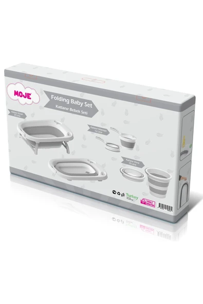 Moje Katlanır Küvet Seti Gri ürün görseli 1