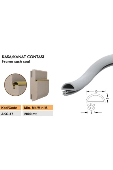 Birben Ahşap Amerikan Kapı Kasa D Fitil Yandan Çift Tırnaklı 50 Metre Beyaz Renk ürün görseli