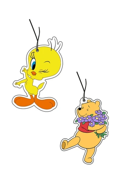 Birben Tweety Ve Winnie The Poo Dekoratif Oto Kokusu Ve Aksesuar Seti