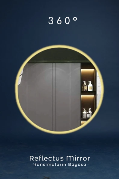 Balance 60 cm Beyaz Banyo Dolabı  360 Led Ayna 60x60 - 2