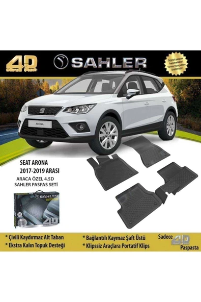 Sahler Seat Arona 2017-2021 4.5d Havuzlu Paspas Siyah ürün görseli