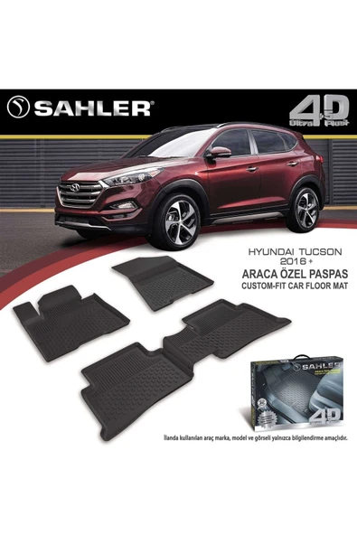 Sahler Hyundai Tucson 2016-2020 4.5d Havuzlu Paspas Siyah ürün görseli