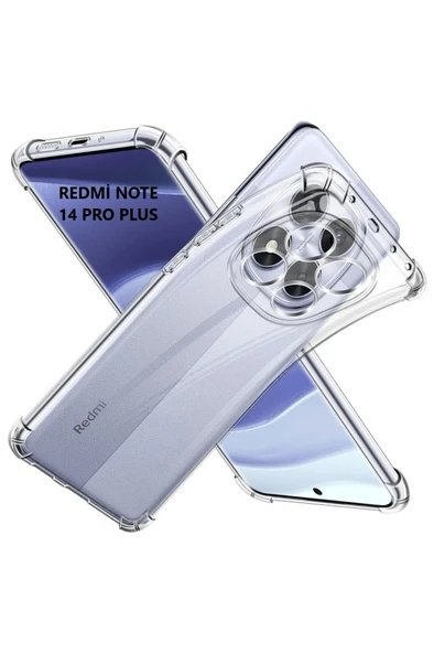 Xiaomi Redmi Note 14 Pro Plus Kılıf Şeffaf Silikon Hibrit Case Kapak