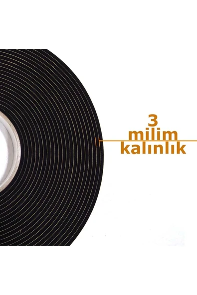 Birben Kapı Pencere Bandı Yapışkan Sünger 3 Milim Kalınlık 15 Milim Genişlik 10 Metre Uzunluk / Epdm-3*15 ürün görseli