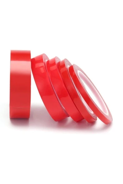 Birben Çift Taraflı Slikon Bant Kırmızı Şeffaf 20 X 5 M ürün görseli