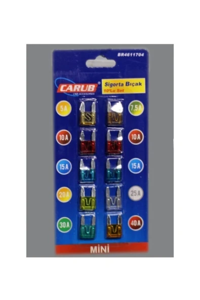 Birben Araç Oto Sigorta Seti 10 Adet Değişik Amper Sigortalar Mini ürün görseli