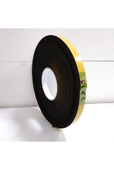 Birben Kapı Pencere Bandı Yapışkan Kapı Pencere Süngeri Eva-3mmx15mm-siyah-10 mt - 3