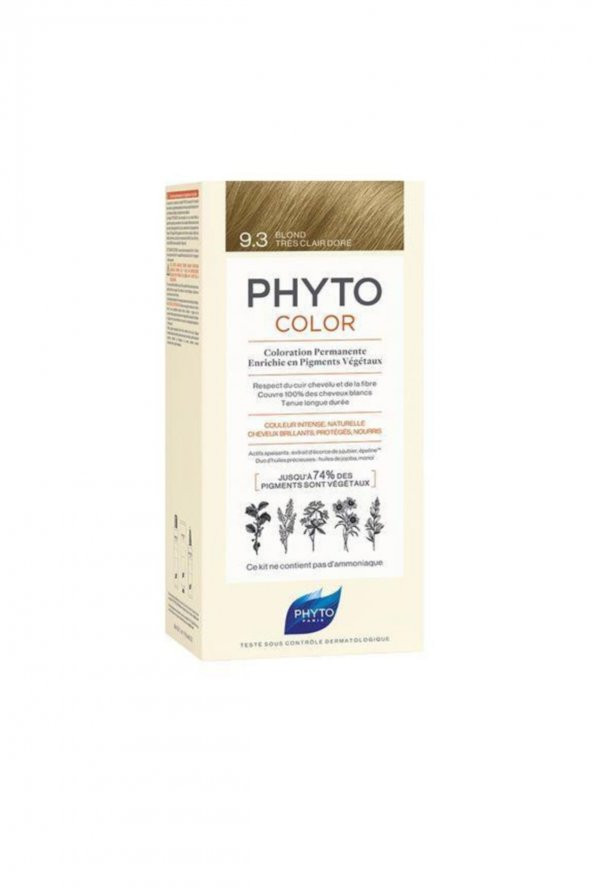 Phyto Color 9.3 Açık Sarı Dore Bitkisel Saç Boyası (YENİ AMBALAJ)