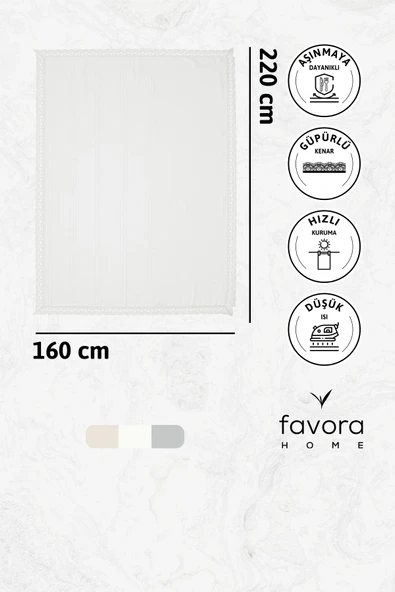 Defne Leke Tutmaz Masa Örtüsü 160x220 - Krem - 7