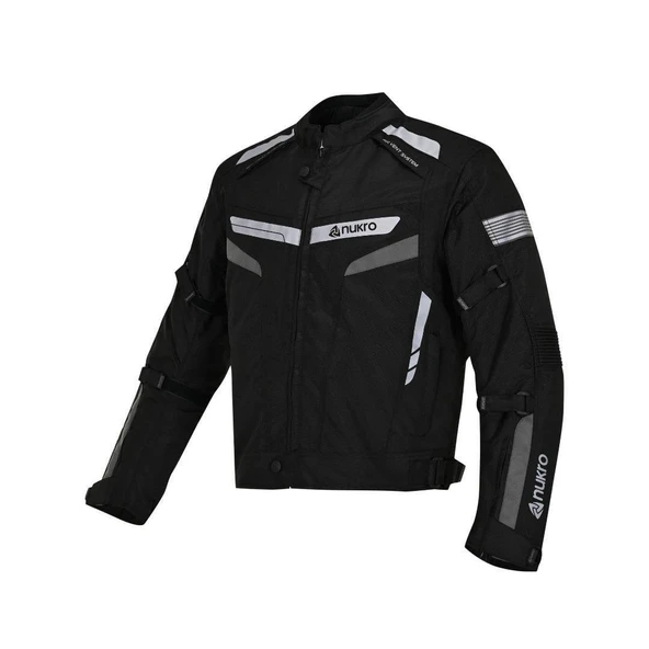 NUKROWEAR STEALTH PRO GRİ 4 MEVSİM ERKEK MOTOSİKLET CEKETİ