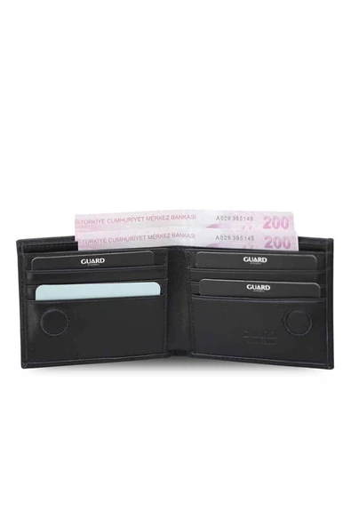 Guard Siyah Hakiki Deri Mıknatıslı Yatay Model Erkek Cüzdanı - GRD250125WT1612 - Resim 2