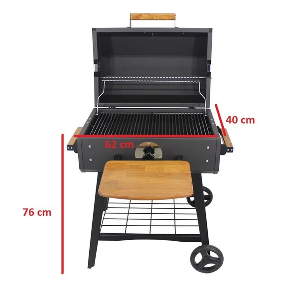 Grillmate GB60 Standlı Tekerlekli 60cm Kömürlü Barbekü Mangal - 5
