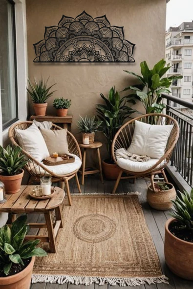 MANDALA DESENLİ METAL DUVAR DEKORU - 5