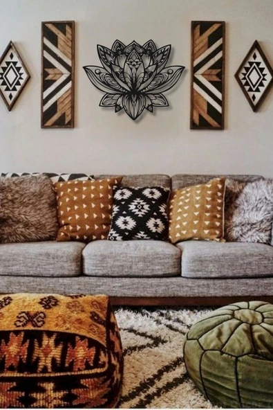 MANDALA LOTUS ÇİÇEĞİ METAL DUVAR DEKORU - 4