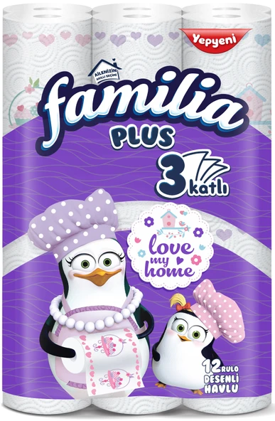 Familia Kağıt Havlu Plus Desenli 48 Li Pk (3 Katlı) (4PK*12) Love My Home - 2