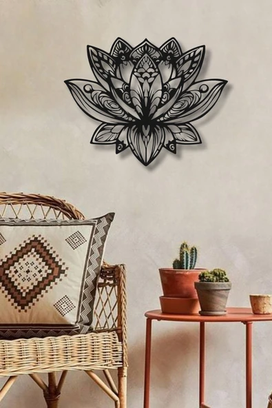 MANDALA LOTUS ÇİÇEĞİ METAL DUVAR DEKORU - 5