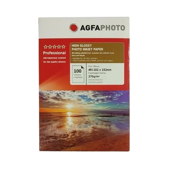 Agfa Photo Paper High Glossy 10x15 (4R) 270gr (100 Adet) - Resim 2