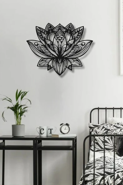 MANDALA LOTUS ÇİÇEĞİ METAL DUVAR DEKORU - 3