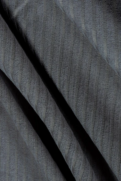 Mikrofiber Şönil Fitilli Minimalist Koltuk Örtüsü -175x300 cm Large, Çift Taraflı, Kaymaz, Terletmez Gri - Resim 4