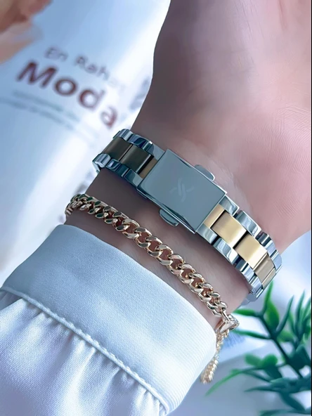 Daniel Klein Çelik Kordon 3 Atm Suya Dayanıklı Özel Tasarım Kadın Kol Saat+Bileklik VS.BLKT.0122 - Resim 3