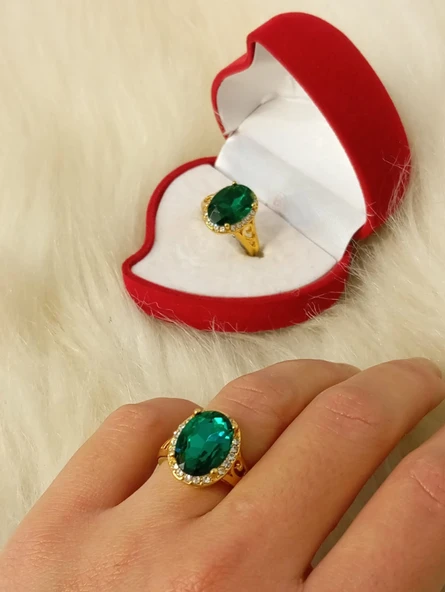 YEŞİL TEKTAŞ YÜZÜK ürün görseli 1