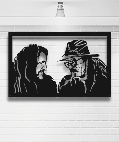 BARIŞ MANÇO CEM KARACA PORTRELİ ÇERÇEVELİ METAL DUVAR DEKORU