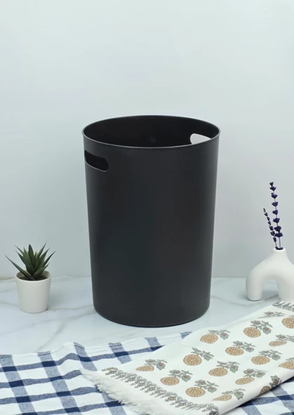 Poşet Göstermeyen Çöp Kovası - 2 Parça Plastik Çöp Kovası - Banyo, Mutfak - 8 Litre - 7