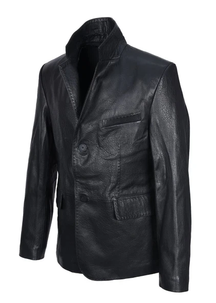 Siyah Renk Punto Dikişli Klasik Spor Bleyzır Deri Çeket - 4