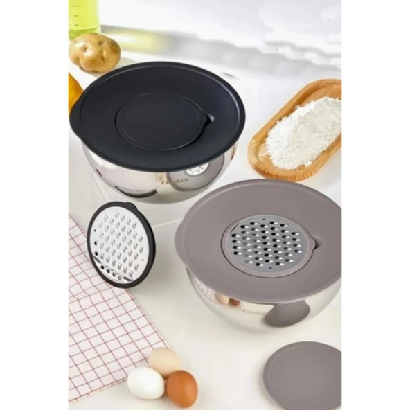 COOKER CKR 2894 ÇELİK KARIŞTIRMA VE SAKLAMA KABI 24 CM (4 PARÇA) - 3