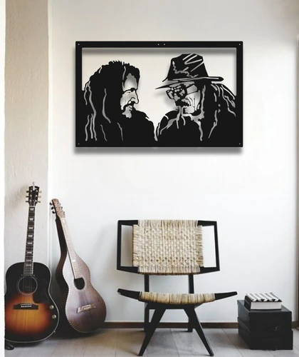 BARIŞ MANÇO CEM KARACA PORTRELİ ÇERÇEVELİ METAL DUVAR DEKORU - 4